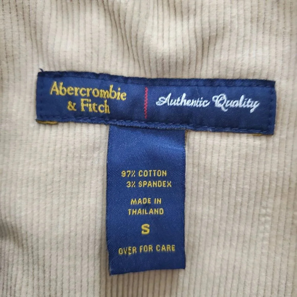 Abercrombie & Fitch Women's Vintage Tan Retro 70s Corduroy Zip Front Jacket‎ S - Picture 7 of 8